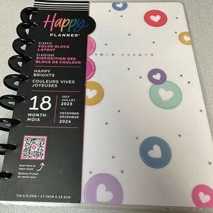 Happy Planner Classic Size happy brights 18 month planner. Color block layout.